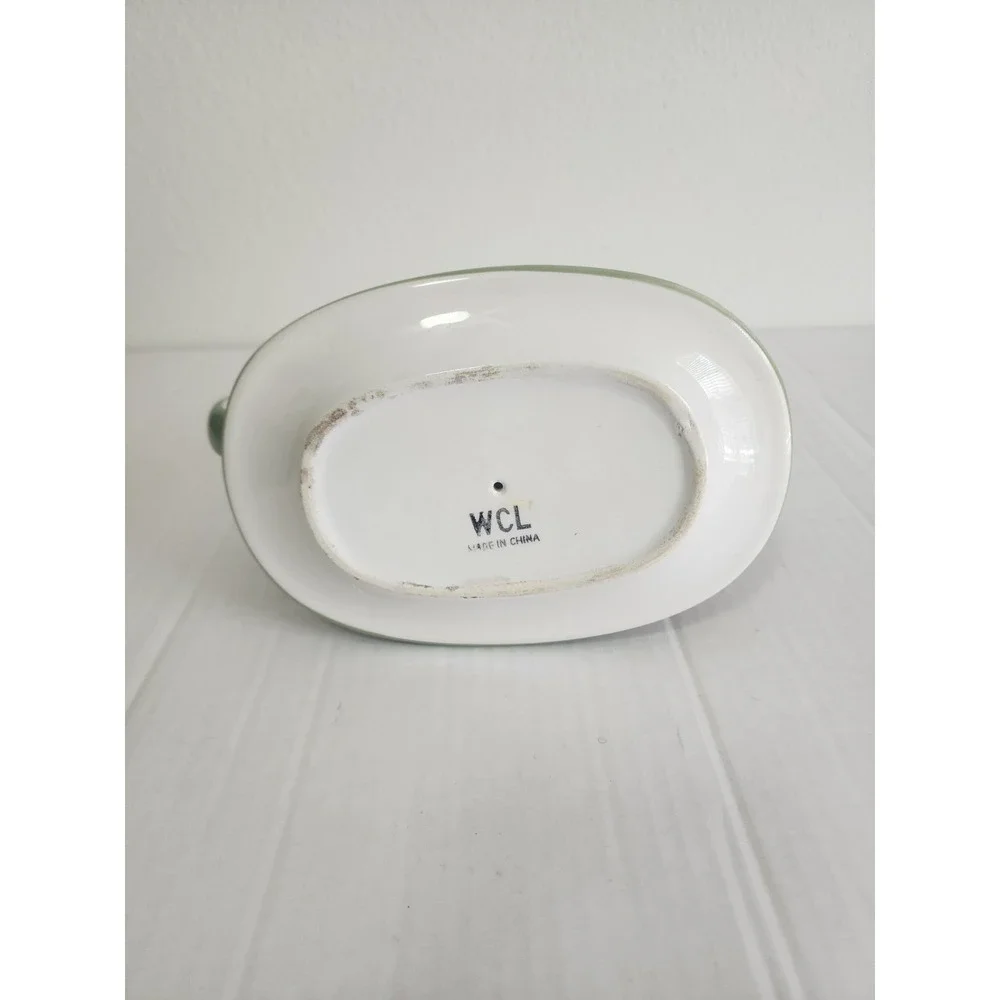 WCL Pottery Gravy Boat Fall  Autumn Harvest Sauce Plate Farmhouse Pumpkin Decor